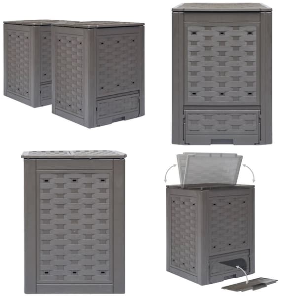 Kompostbeholdere 2 stk. 60 x 60 x 83 cm 600 l brun - Kompostbeholder Til Haven - Kompostbeholdere Til Haven - Home & Living