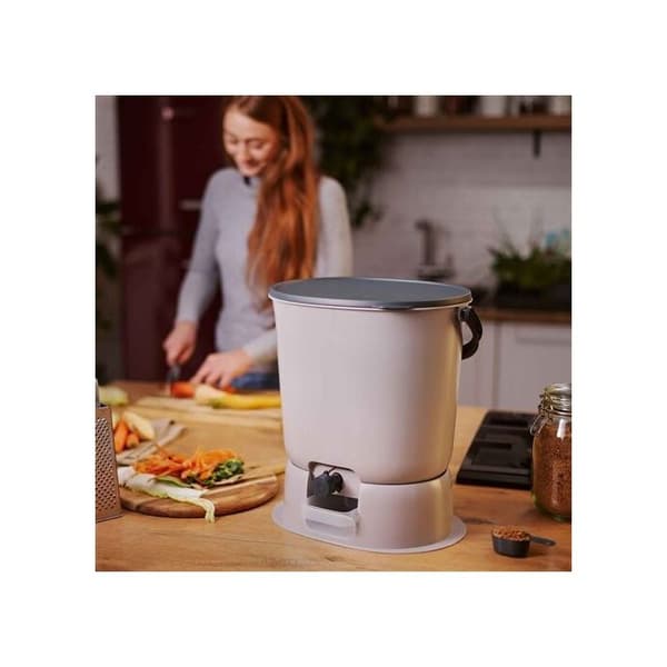 Bokashi Essential 15,3L kompostbehållare - Skaza - Inkluderar 1 kg aktivator - Grå