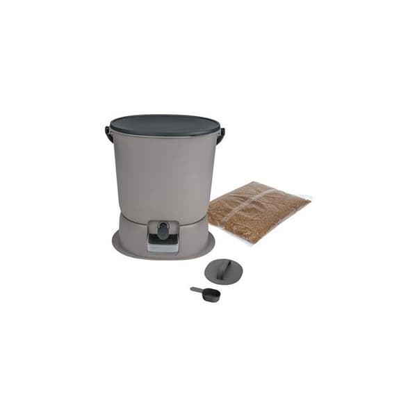 Bokashi Essential 15,3L kompostbehållare - Skaza - Inkluderar 1 kg aktivator - Grå