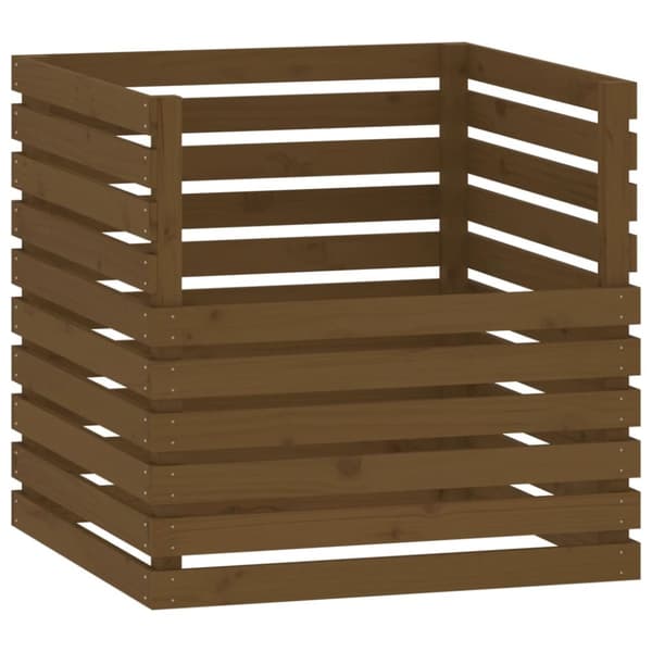 Kompostlåda honungsbrun 80x80x78 cm massiv furu