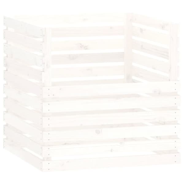 Kompostlåda vit 80x80x78 cm massiv furu