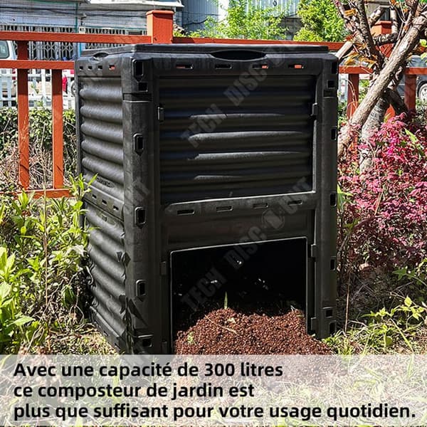 TD Trädgårdskomposter 300L svart komposttunna av överlägsen kvalitet för professionella trädgårdskompostorer för att skapa bördig jord
