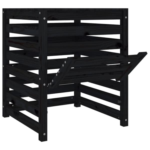 Kompostlåda svart 63,5x63,5x77,5 cm massiv furu