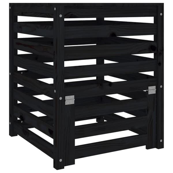 Kompostlåda svart 63,5x63,5x77,5 cm massiv furu