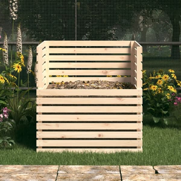 Kompostlåda 100x100x102 cm massiv furu