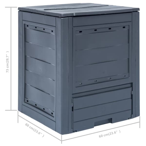 Trädgårdskompost 2 st grå 60x60x73 cm 520 L