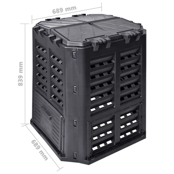 Kompostlåda svart 68,9x68,9x83,9 cm 360 L