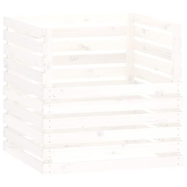 Kompostlåda vit 80x80x78 cm massiv furu