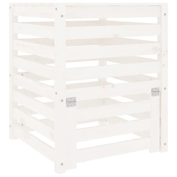 Kompostlåda vit 63,5x63,5x77,5 cm massiv furu