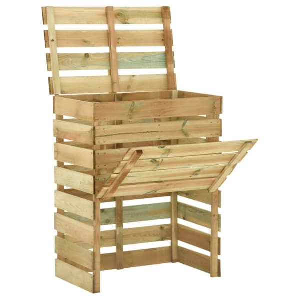 Ribbad trädgårdskompost 2 st 80x50x100 cm impregnerad furu