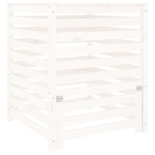 Kompostlåda vit 82,5x82,5x99,5 cm massiv furu