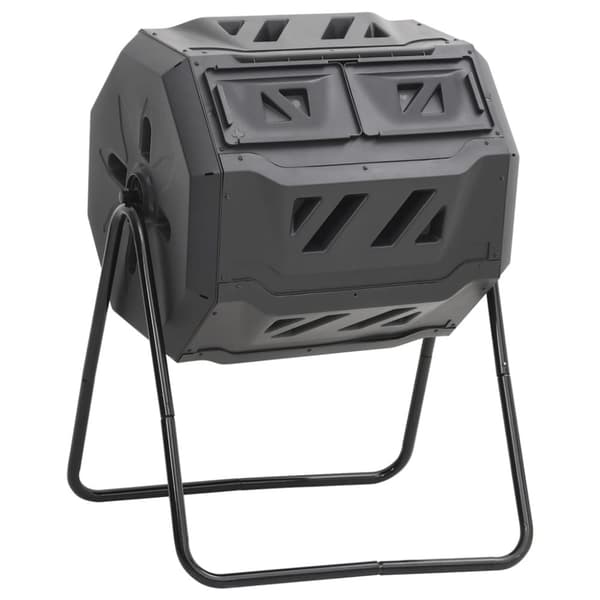 Kompostlåda för trädgården svart 73x64x95 cm 160 L