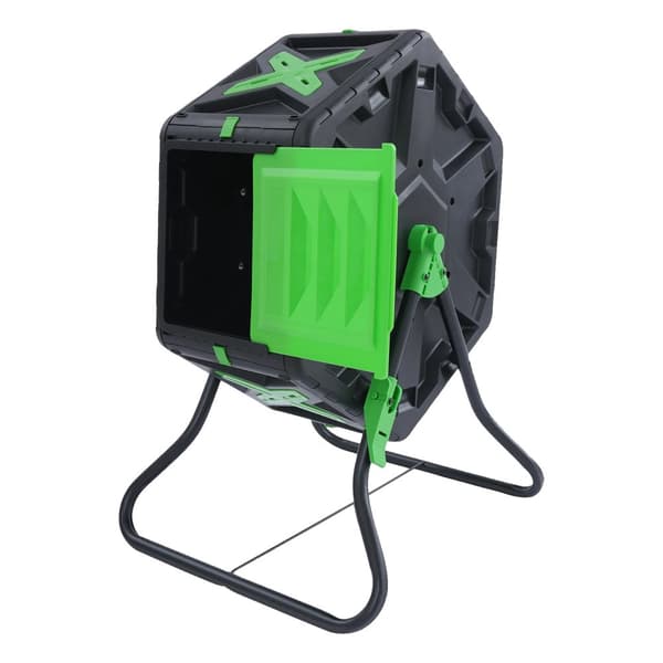 70L Kompostbeholder, Nem Side-Skydedørsadgang,Sort Grøn