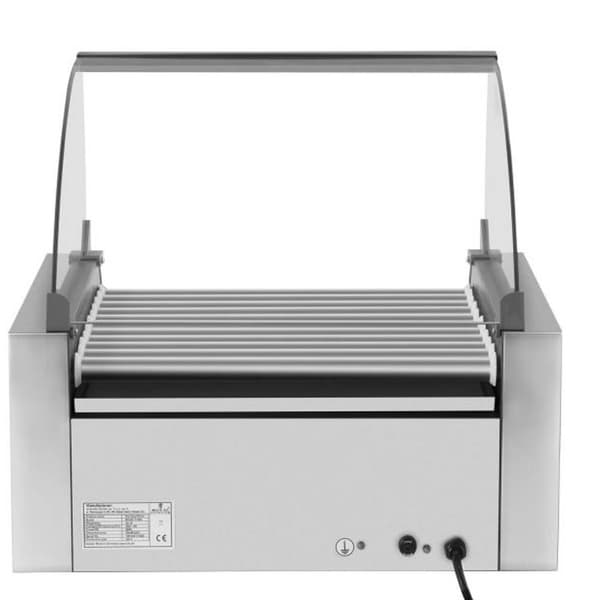 Rullagrilli kannella ja lämmityslaatikolla sämpylöitä varten 20 HotDog-makkaraa 2600W 230V Royal Catering