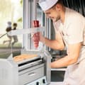 Miniatyrbillede 5 af 6: Rullegrillvarmer til hotdogs med skuffe og låg - 5 ruller