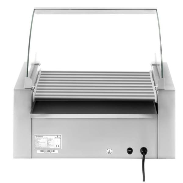 Rullrullgrill med lock och värmelåda för bullar 16 HotDog korvar 2200W 230V Royal Catering
