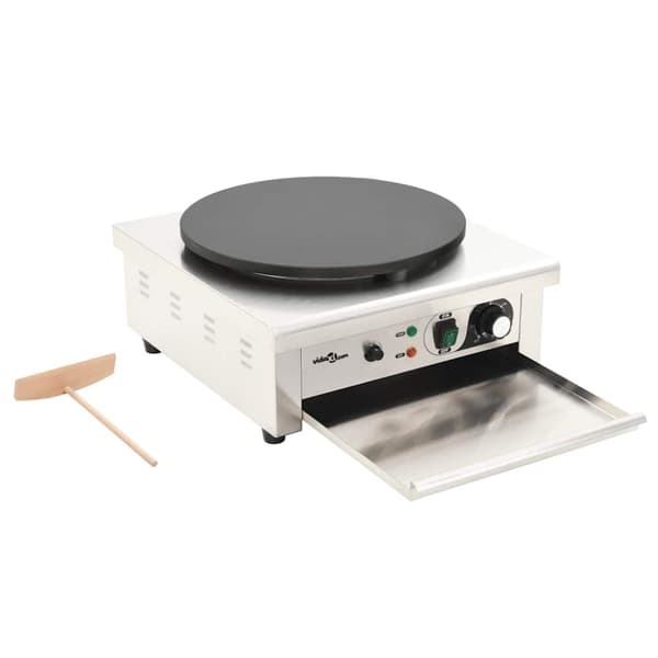 vidaXL Elektrisk crêpejern med uttrekkbar skuff 40 cm 3000 W