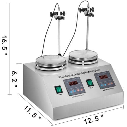Magnetisk omrører varmeplade - 3 unikke funktioner i enkle ord: Justerbar hastighed, LED-skærm, hurtig opvarmning.