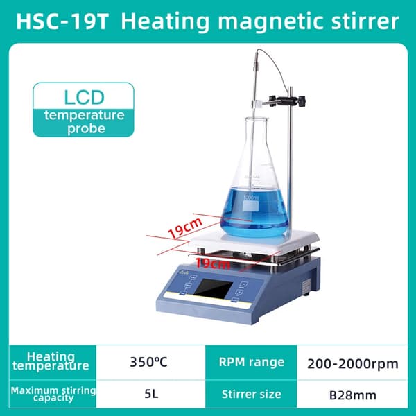 Magneettisekoitin, digitaalinäyttö, nestesekoitin, HSC-19T(5L LCD), EU-liitin