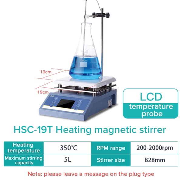 Labratorieomrører, Digitalt Display, Varmefunktion, HSC-19T(5L LCD), EU-stik