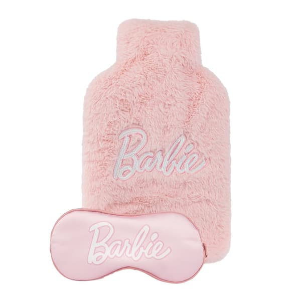 Barbie Womens/Ladies Appliqué Logo Hot Water Bottle Cover Set Pink One Size