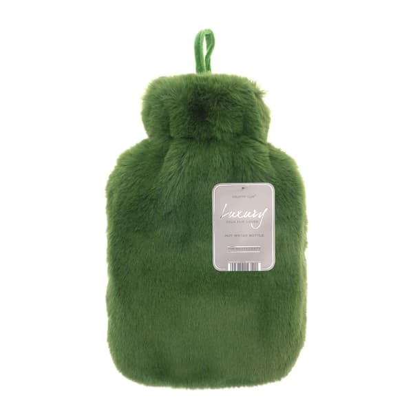 Ribbon Super Luxury Faux Fur Hot Water Bottle And Cover