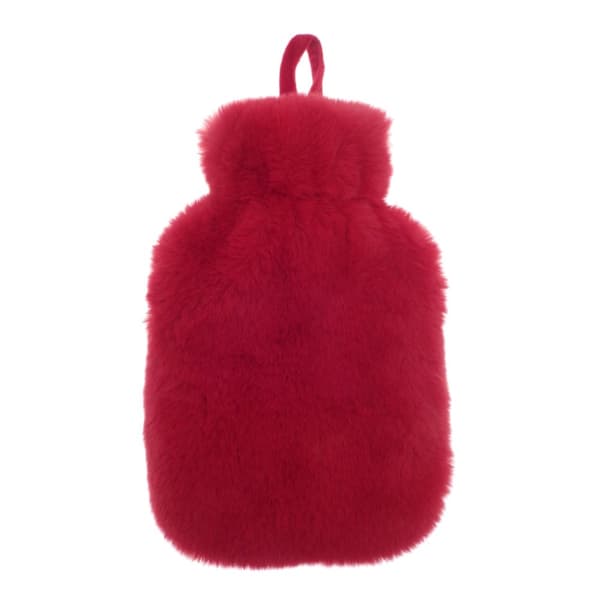 Ribbon Super Luxury Faux Fur Hot Water Bottle And Cover