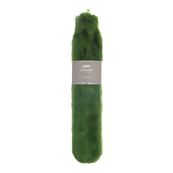 Ribbon Super Luxury Long Faux Fur Hot Water Bottle And Cover Cedar Green One Size