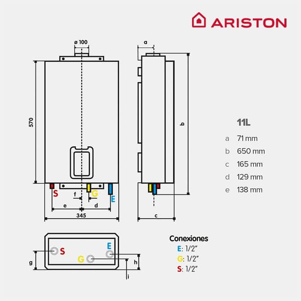 Ariston Propan/butan Gasvarmer Next Evo X Sft 11l Transparent
