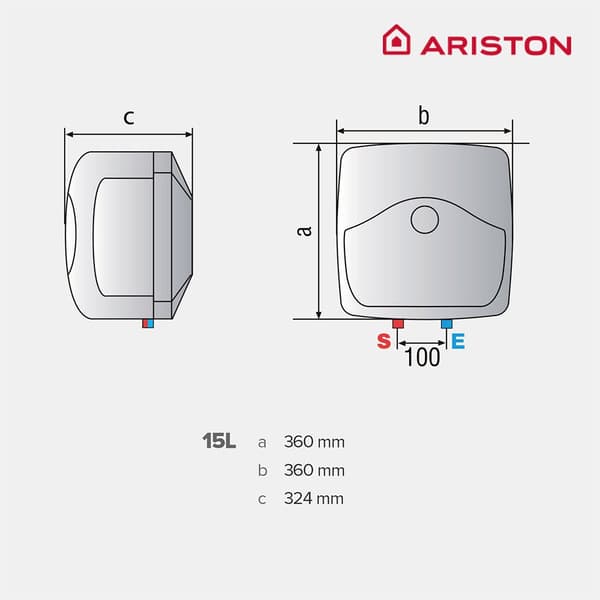 Ariston Vertikal Elektrisk Termo Blu Evo Rs 15l Durchsichtig
