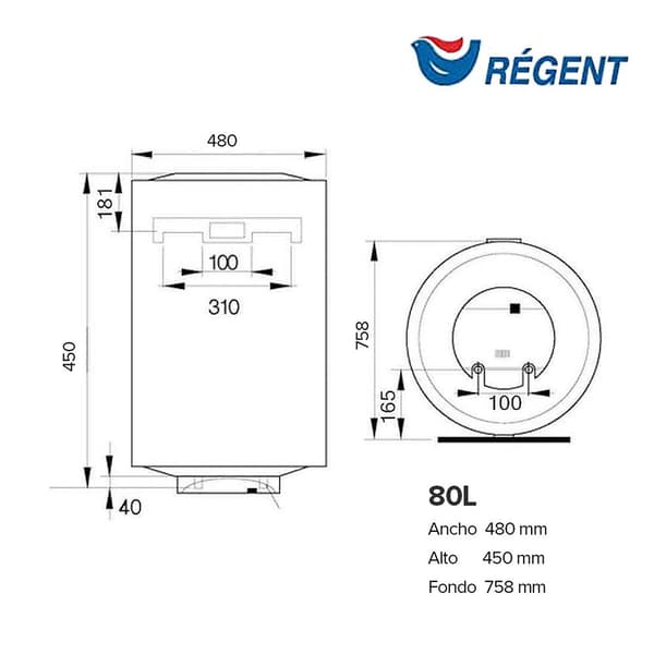 Ariston Lodret Elektrisk Termo Regent 80 V Eu2 80l