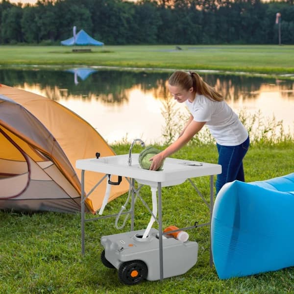 Rootzin jätevesisäiliö - Rullaava - Roiskeeton tyhjennys - Tilavuus 22L - Puhdas hävitys - Metallikahva - HDPE-muovi - Harmaa - 33W x 26D x 53K cm