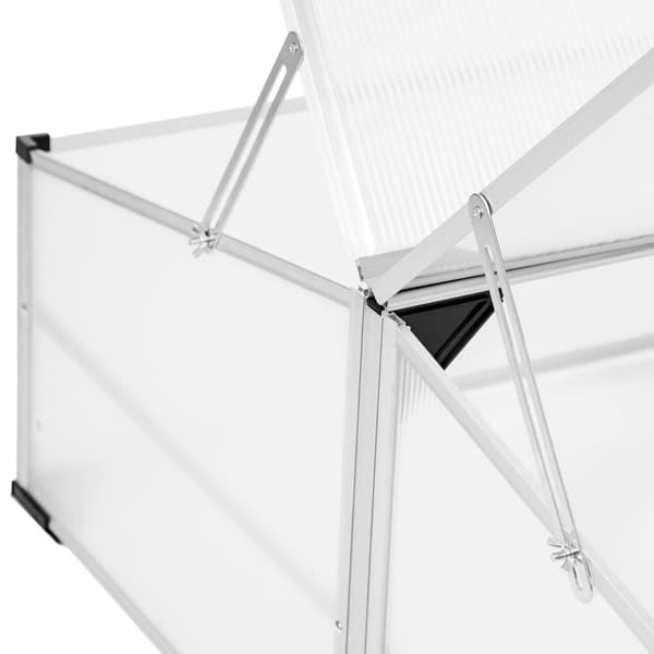 Drivhus i aluminium med låsbart tak - 102 x 102 x 41 / 31 cm