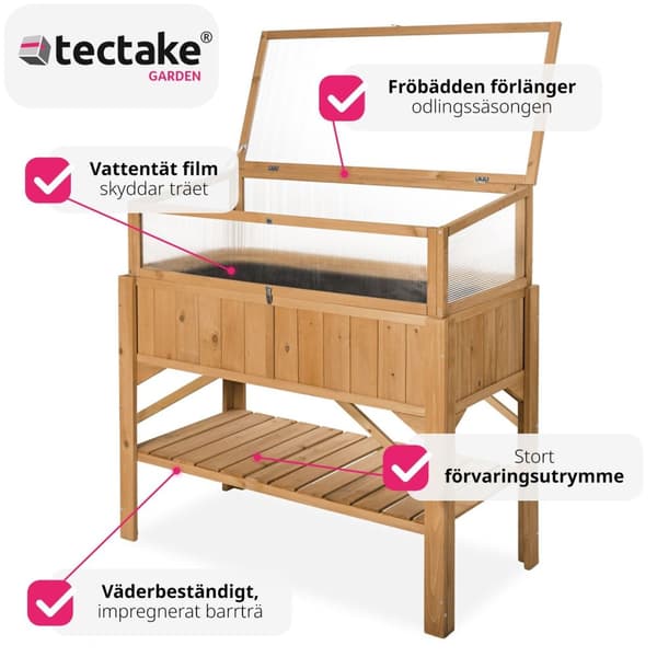 Planteringslåda med överdel - brun