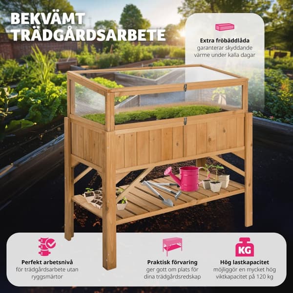 Planteringslåda med överdel - brun