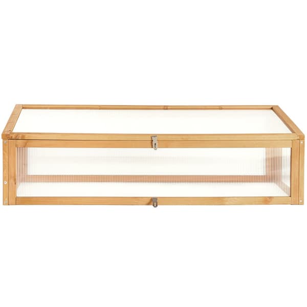 Drivhus til højbed 115x53x34cm - brun