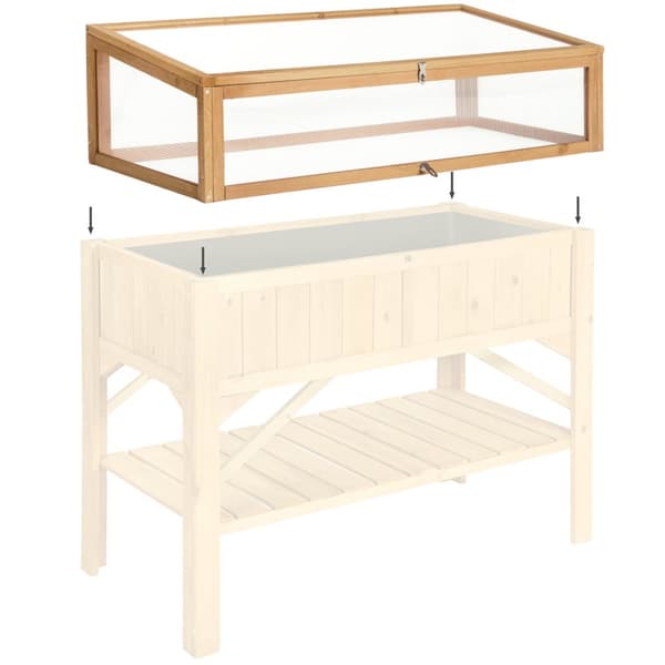 Drivhus til højbed 115x53x34cm - brun