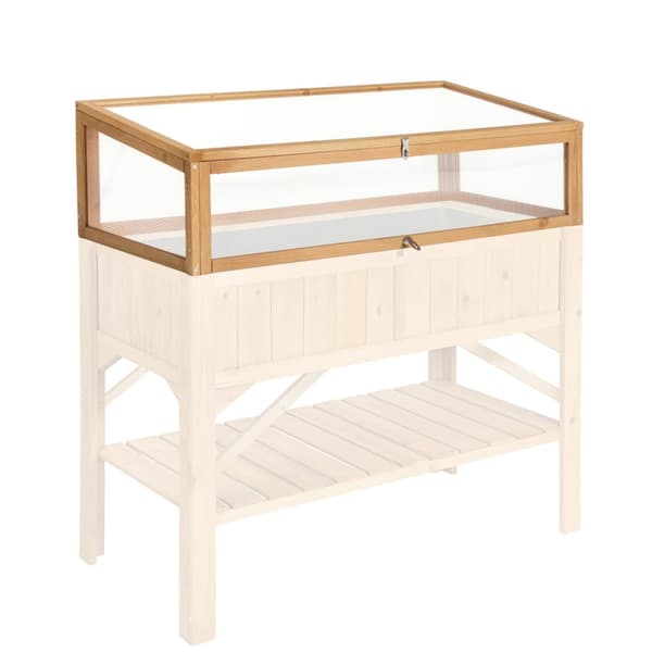 Drivhus til højbed 115x53x34cm - brun