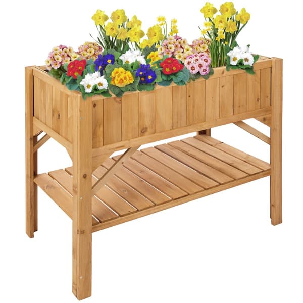 Højbed med hylde 119x57x90cm - brun