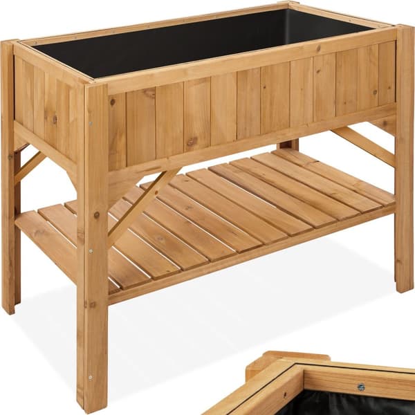 Højbed med hylde 119x57x90cm - brun