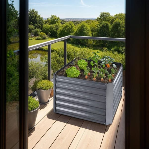 Højbed Artemisia galvaniseret 80x80x57cm - grå