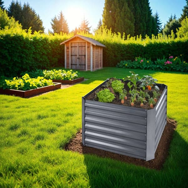Højbed Artemisia galvaniseret 80x80x57cm - grå