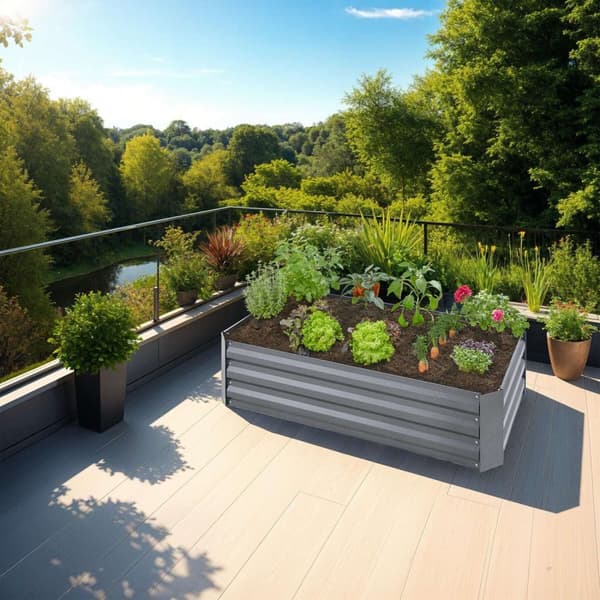 Højbed Pimpinella galvaniseret 120x60x30cm - grå