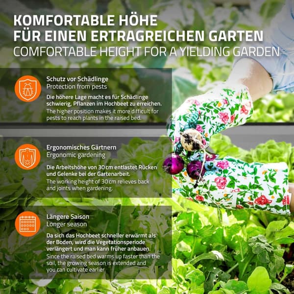 Högbädd 90x60x30 cm antracit metall ML design