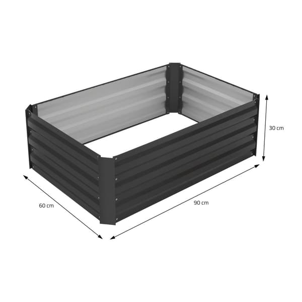 Högbädd 90x60x30 cm antracit metall ML design