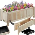 Miniatyrbild 1 av 11: Hopfällbar odlingslåda Blomster 30L inkl. bäddfolie, 70x30x25cm - brun