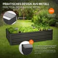 Miniatyrbillede 3 af 6: ML-Design sæt med 4 højbede i metal, 120x60x30 cm, 200 liter, antracit, vejrbestandig, rustbestandig, udendørs, plantebed plantekasse blomsterkasse