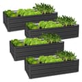 Miniatyrbillede 1 af 6: ML-Design sæt med 4 højbede i metal, 120x60x30 cm, 200 liter, antracit, vejrbestandig, rustbestandig, udendørs, plantebed plantekasse blomsterkasse