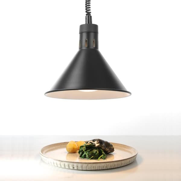 Matvärmningslampa - hängande konisk svart diameter. 275 mm 250 W - Hendi 273845