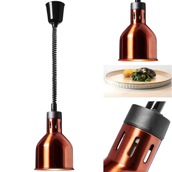 Infrarød IR varmelampe til fade, ophæng, messing, diameter. 17,5 cm 250W